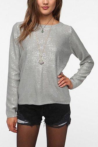 Sparkle & Fade Foil Sweater - Grey - S